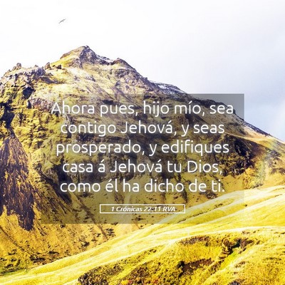 Picture 05 - 1 Crónicas 22:11 RVA - Ahora pues, hijo mío, sea contigo Jehová, y - Bible Verse Picture