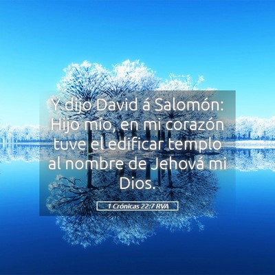 Picture 05 - 1 Crónicas 22:7 RVA - Y dijo David á Salomón: Hijo mío, en mi - Bible Verse Picture