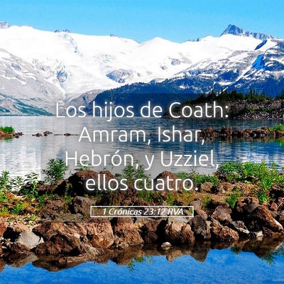 Picture 05 - 1 Crónicas 23:12 RVA - Los hijos de Coath: Amram, Ishar, Hebrón, y - Bible Verse Picture