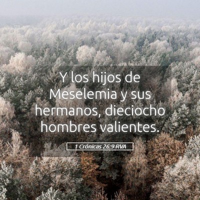 Picture 05 - 1 Crónicas 26:9 RVA - Y los hijos de Meselemia y sus hermanos, - Bible Verse Picture