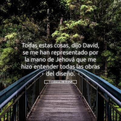 Picture 05 - 1 Crónicas 28:19 RVA - Todas estas cosas, dijo David, se me han - Bible Verse Picture