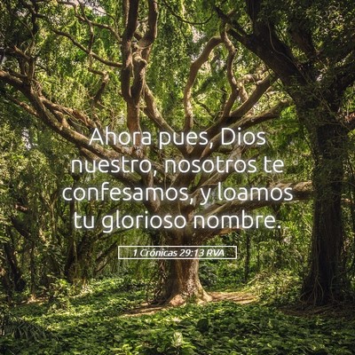Picture 05 - 1 Crónicas 29:13 RVA - Ahora pues, Dios nuestro, nosotros te confesamos, - Bible Verse Picture