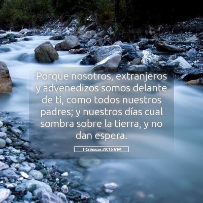 Picture 05 - 1 Crónicas 29:15 RVA - Porque nosotros, extranjeros y advenedizos somos - Bible Verse Picture