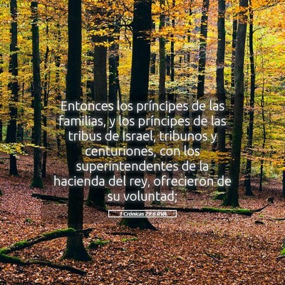 Picture 05 - 1 Crónicas 29:6 RVA - Entonces los príncipes de las familias, y los - Bible Verse Picture