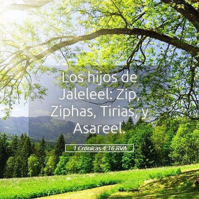Picture 05 - 1 Crónicas 4:16 RVA - Los hijos de Jaleleel: Zip, Ziphas, Tirias, y - Bible Verse Picture