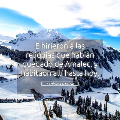 Picture 05 - 1 Crónicas 4:43 RVA - E hirieron á las reliquias que habían quedado - Bible Verse Picture