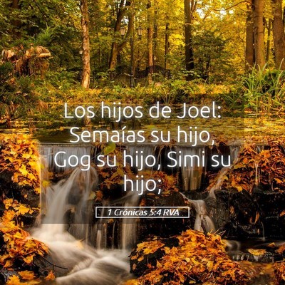 Picture 05 - 1 Crónicas 5:4 RVA - Los hijos de Joel: Semaías su hijo, Gog su hijo, - Bible Verse Picture
