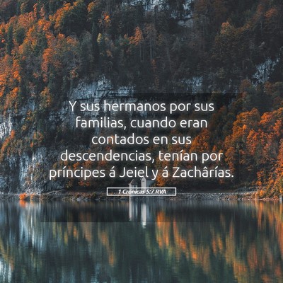 Picture 05 - 1 Crónicas 5:7 RVA - Y sus hermanos por sus familias, cuando eran - Bible Verse Picture