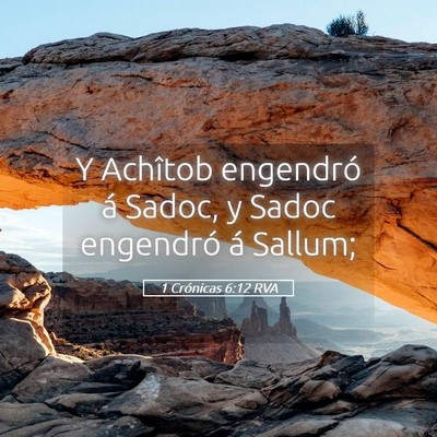 Picture 05 - 1 Crónicas 6:12 RVA - Y Achîtob engendró á Sadoc, y Sadoc engendró - Bible Verse Picture