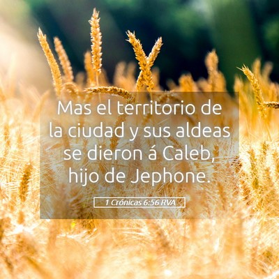 Picture 05 - 1 Crónicas 6:56 RVA - Mas el territorio de la ciudad y sus aldeas se - Bible Verse Picture