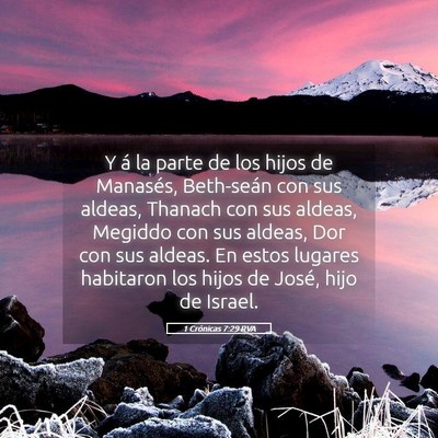 Picture 05 - 1 Crónicas 7:29 RVA - Y á la parte de los hijos de Manasés, - Bible Verse Picture