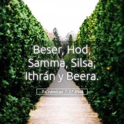 Picture 05 - 1 Crónicas 7:37 RVA - Beser, Hod, Samma, Silsa, Ithrán y - Bible Verse Picture