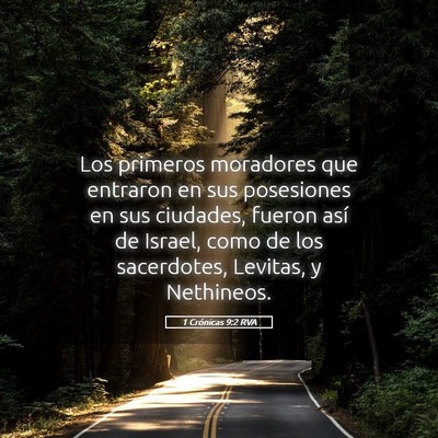 Picture 05 - 1 Crónicas 9:2 RVA - Los primeros moradores que entraron en sus - Bible Verse Picture