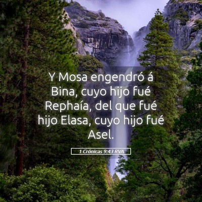 Picture 05 - 1 Crónicas 9:43 RVA - Y Mosa engendró á Bina, cuyo hijo fué - Bible Verse Picture