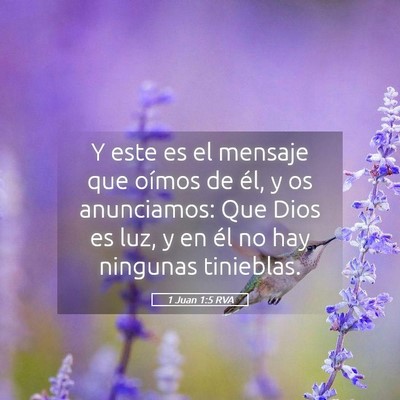 Picture 05 - 1 Juan 1:5 RVA - Y este es el mensaje que oímos de él, y os - Bible Verse Picture