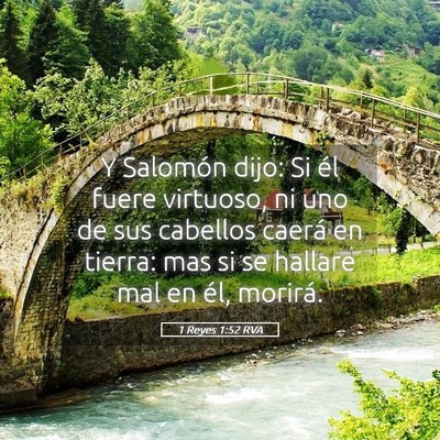 Picture 05 - 1 Reyes 1:52 RVA - Y Salomón dijo: Si él fuere virtuoso, ni uno de - Bible Verse Picture
