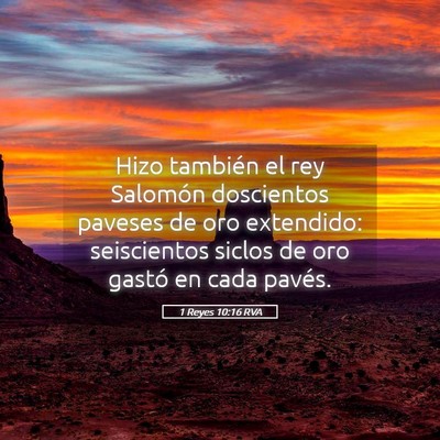 Picture 05 - 1 Reyes 10:16 RVA - Hizo también el rey Salomón doscientos paveses - Bible Verse Picture