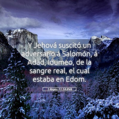 Picture 05 - 1 Reyes 11:14 RVA - Y Jehová suscitó un adversario á Salomón, á - Bible Verse Picture