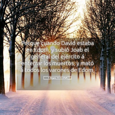 Picture 05 - 1 Reyes 11:15 RVA - Porque cuando David estaba en Edom, y subió Joab - Bible Verse Picture
