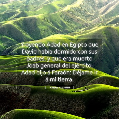 Picture 05 - 1 Reyes 11:21 RVA - Y oyendo Adad en Egipto que David había dormido - Bible Verse Picture