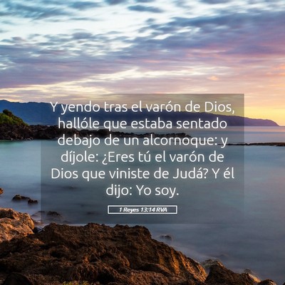 Picture 05 - 1 Reyes 13:14 RVA - Y yendo tras el varón de Dios, hallóle que - Bible Verse Picture