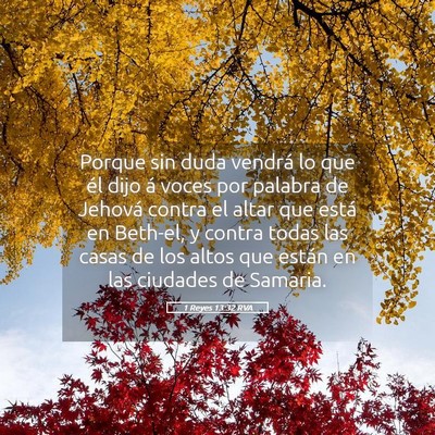 Picture 05 - 1 Reyes 13:32 RVA - Porque sin duda vendrá lo que él dijo á voces - Bible Verse Picture