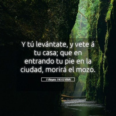 Picture 05 - 1 Reyes 14:12 RVA - Y tú levántate, y vete á tu casa; que en - Bible Verse Picture