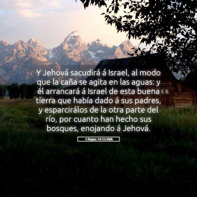 Picture 05 - 1 Reyes 14:15 RVA - Y Jehová sacudirá á Israel, al modo que la - Bible Verse Picture