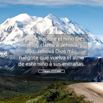 Picture 05 - 1 Reyes 17:21 RVA - Y midióse sobre el niño tres veces, y clamó á - Bible Verse Picture