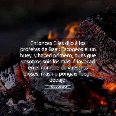 Picture 05 - 1 Reyes 18:25 RVA - Entonces Elías dijo á los profetas de Baal: - Bible Verse Picture