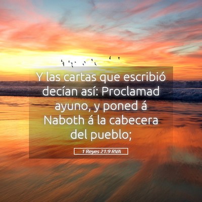 Picture 05 - 1 Reyes 21:9 RVA - Y las cartas que escribió decían así: - Bible Verse Picture