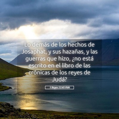 Picture 05 - 1 Reyes 22:45 RVA - Lo demás de los hechos de Josaphat, y sus - Bible Verse Picture