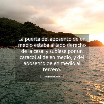 Picture 05 - 1 Reyes 6:8 RVA - La puerta del aposento de en medio estaba al lado - Bible Verse Picture