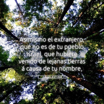 Picture 05 - 1 Reyes 8:41 RVA - Asimismo el extranjero, que no es de tu pueblo - Bible Verse Picture