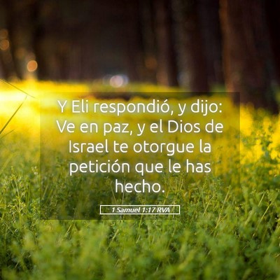 Picture 05 - 1 Samuel 1:17 RVA - Y Eli respondió, y dijo: Ve en paz, y el Dios de - Bible Verse Picture