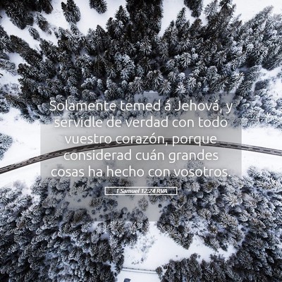 Picture 05 - 1 Samuel 12:24 RVA - Solamente temed á Jehová, y servidle de verdad - Bible Verse Picture