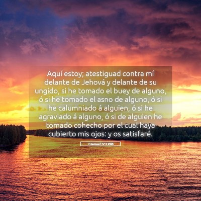 Picture 05 - 1 Samuel 12:3 RVA - Aquí estoy; atestiguad contra mí delante de - Bible Verse Picture