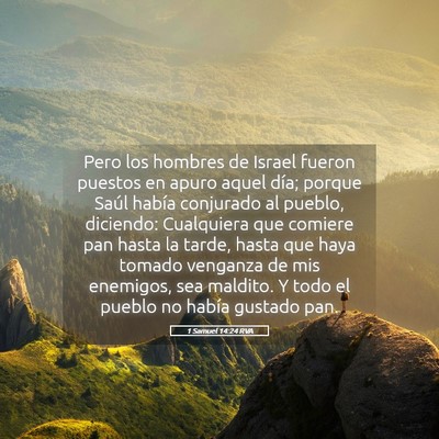 Picture 05 - 1 Samuel 14:24 RVA - Pero los hombres de Israel fueron puestos en - Bible Verse Picture