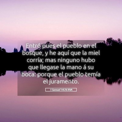 Picture 05 - 1 Samuel 14:26 RVA - Entró pues el pueblo en el bosque, y he aquí - Bible Verse Picture