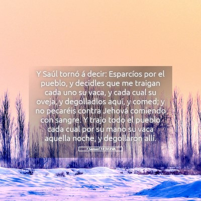Picture 05 - 1 Samuel 14:34 RVA - Y Saúl tornó á decir: Esparcíos por el - Bible Verse Picture