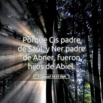 Picture 05 - 1 Samuel 14:51 RVA - Porque Cis padre de Saúl, y Ner padre de Abner, - Bible Verse Picture