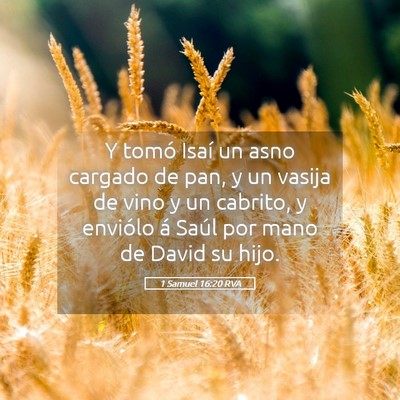 Picture 05 - 1 Samuel 16:20 RVA - Y tomó Isaí un asno cargado de pan, y un vasija - Bible Verse Picture