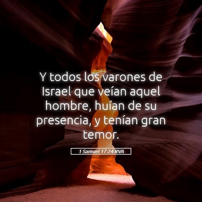 Picture 05 - 1 Samuel 17:24 RVA - Y todos los varones de Israel que veían aquel - Bible Verse Picture