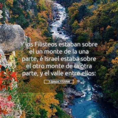 Picture 05 - 1 Samuel 17:3 RVA - Y los Filisteos estaban sobre el un monte de la - Bible Verse Picture