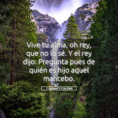 Picture 05 - 1 Samuel 17:56 RVA - Vive tu alma, oh rey, que no lo sé. Y el rey - Bible Verse Picture