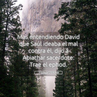 Picture 05 - 1 Samuel 23:9 RVA - Mas entendiendo David que Saúl ideaba el mal - Bible Verse Picture