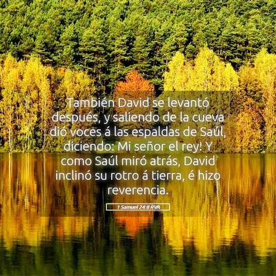 Picture 05 - 1 Samuel 24:8 RVA - También David se levantó después, y saliendo - Bible Verse Picture