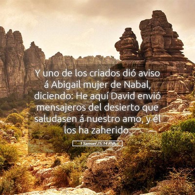 Picture 05 - 1 Samuel 25:14 RVA - Y uno de los criados dió aviso á Abigail mujer - Bible Verse Picture