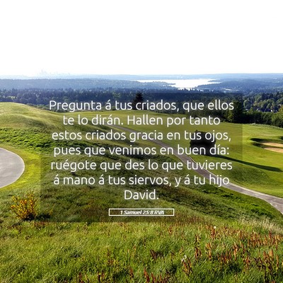 Picture 05 - 1 Samuel 25:8 RVA - Pregunta á tus criados, que ellos te lo dirán. - Bible Verse Picture