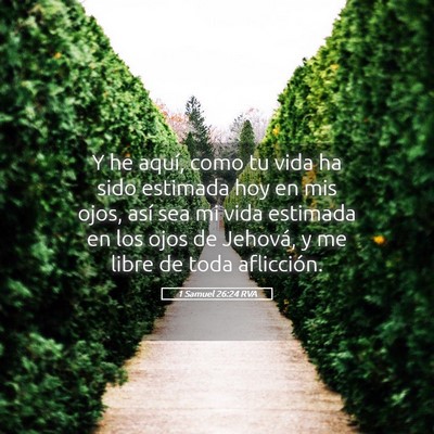 Picture 05 - 1 Samuel 26:24 RVA - Y he aquí, como tu vida ha sido estimada hoy en - Bible Verse Picture